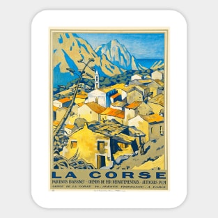 La Corse - Corsica: Vintage French Travel Poster Design Sticker